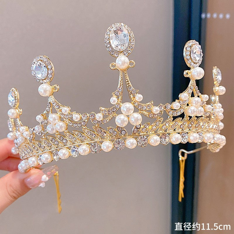 Sweet Fashion Jewelry Hair Accessories Multicolor Pearl Crown Banquet Birthday Fashion Princess Headband Girl Kawaii Crown Crown Headband Headgear Headgear Crystal Wedding Party Hair Accessories
