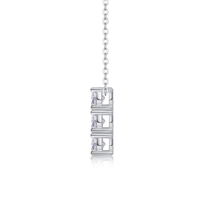Grand Round - A Fashionable And Luxurious Diamond Jewelry Piece Set With 0.5-carat And 0.3-carat Moissan Diamonds, S925 Sterling Silver And Platinum-plated Pendant